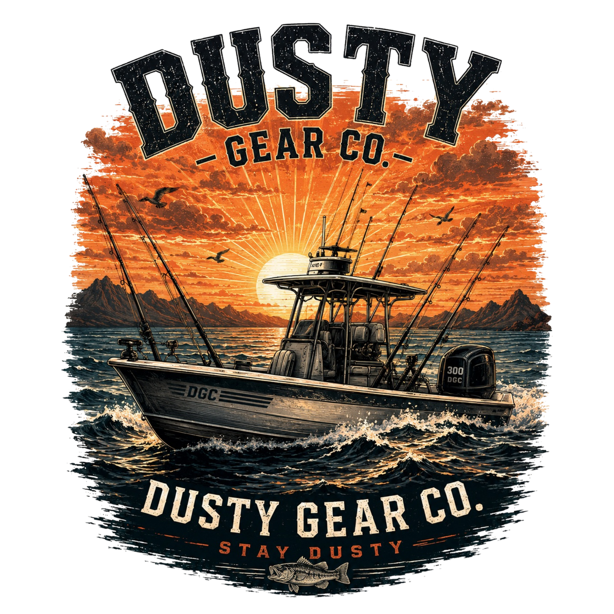 The Dusty UPF 50+ Gone Fishing Men's Performance Hooded Long Sleeve