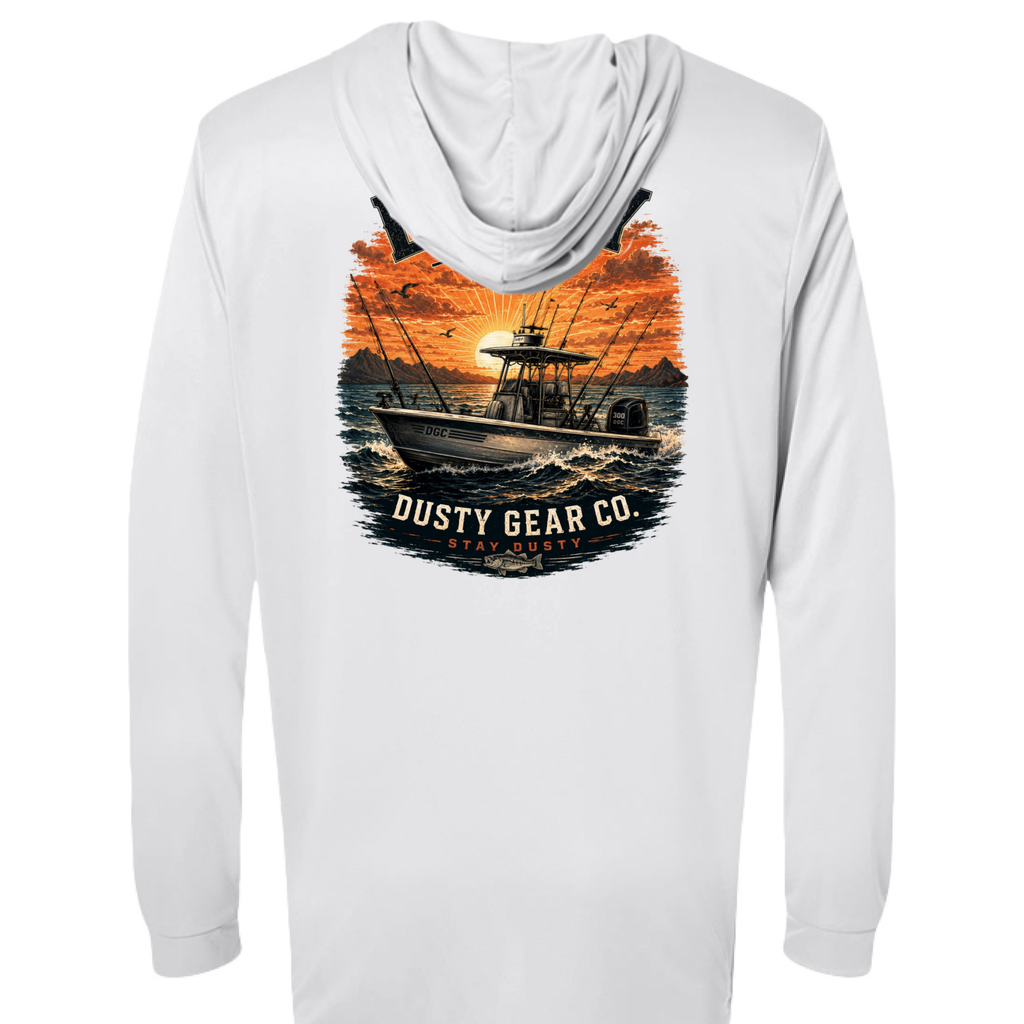 The Dusty UPF 50+ Gone Fishing Men's Performance Hooded Long Sleeve